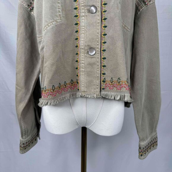 Zara Womens Embroidered Jacket Button Front Oversized Small Western Cowgirl NWOT - Picture 4 of 15